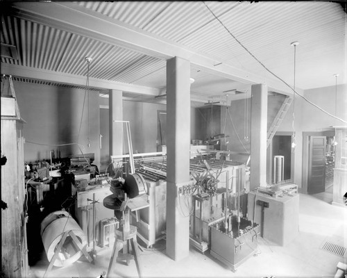 Interior of the east room in Mount Wilson Observatory's physical laboratory in Pasadena