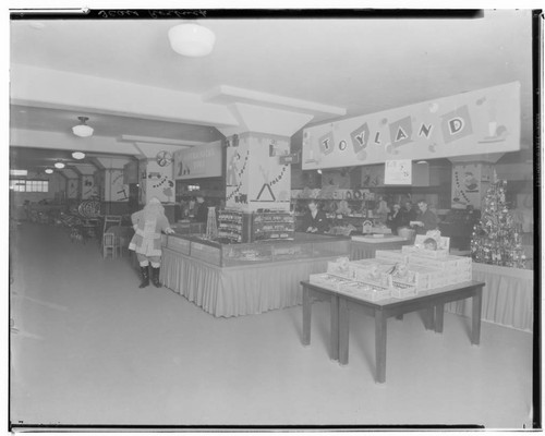 Sears, Roebuck and Company toy department at Christmas, 530 East Colorado. Pasadena. 1931