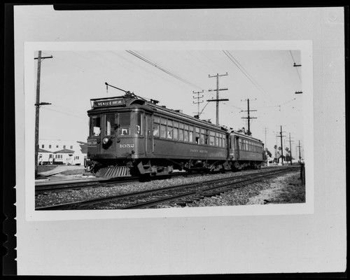 Pacific Electric car on the Venice short line, California