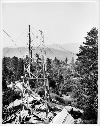 Tower at Mount Wilson, under construction