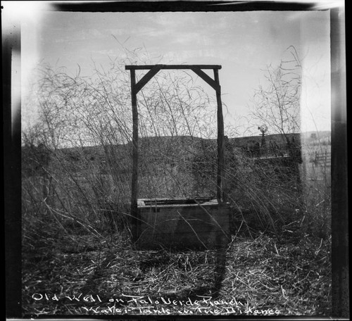 Old well on Palo Verde Ranch, water tank in the distance