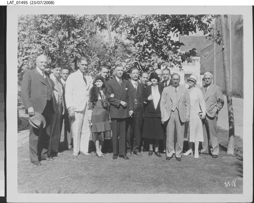 Harry Chandler with guests at senators' luncheon at MGM studios