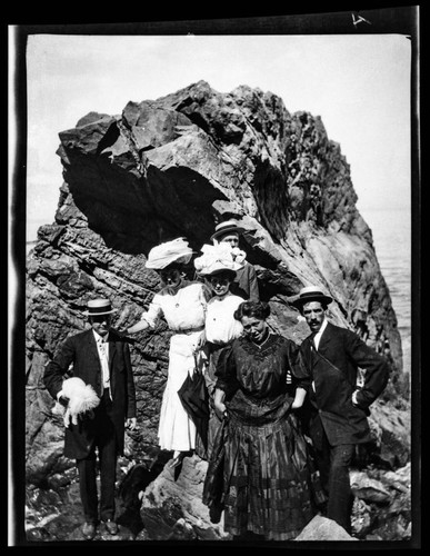 Group portrait on rocks, Catalina Island