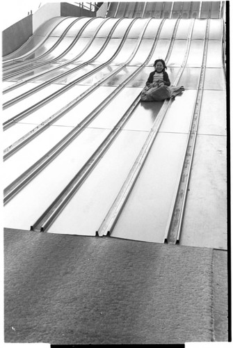 Child on giant slide, Santa Monica Pier