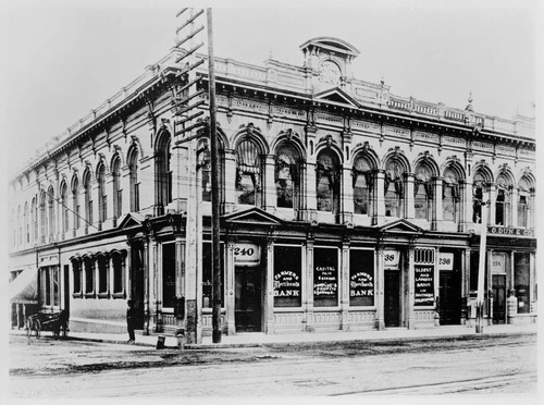 Farmers & Merchants Bank, South East corner of Main & Commercial