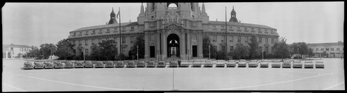 Police cars in front of Pasadena City Hall, 100 North Garfield, Pasadena. 1958