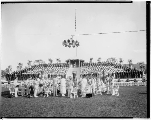 High School Commencement at the Rose Bowl, Pasadena. 1925