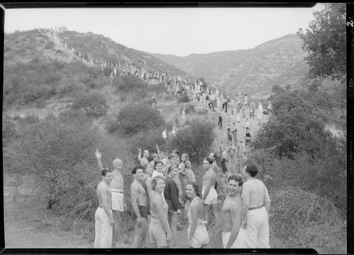 Paul Bragg and hikers in Hollywood Hills. approximately 1930