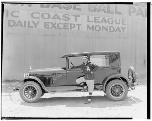 Charlie Root and Hudson Coach at Washington Baseball Park, Los Angeles. 1925