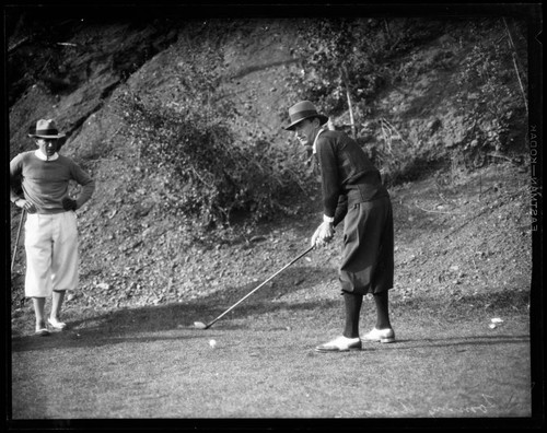 Tommy Armour playing golf at Riviera Country Club, Santa Monica Canyon