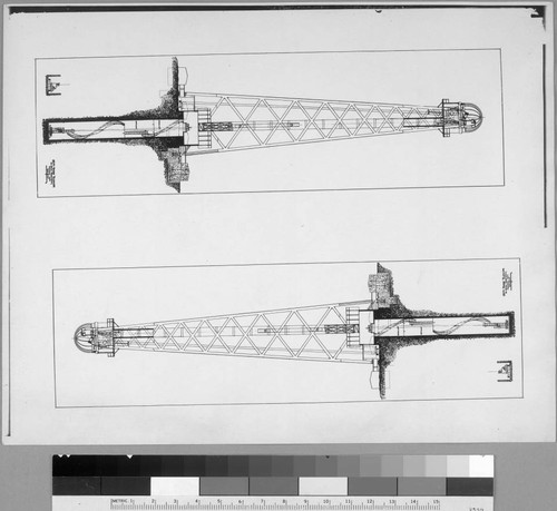 Technical drawings of the 150-foot tower telescope, Mount Wilson Observatory