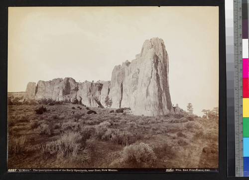 "El Moro." The inscription rock of the Early Spaniards, near Zuni, New Mexico