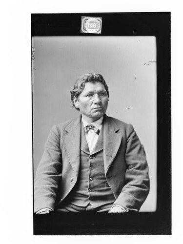 Portrait of Ogimagijig, member of Chippewa/Ojibwe Delegation to Washington D.C., ca. 1880