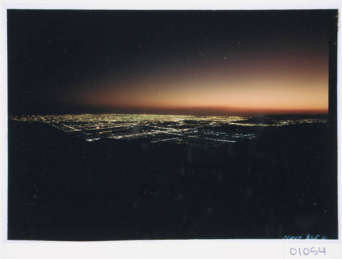 Color night view of Pasadena seen from Mount Wilson