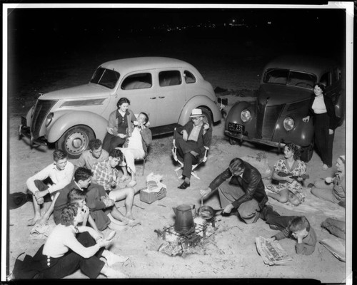 Beach picnic, Huntington Beach. 1937