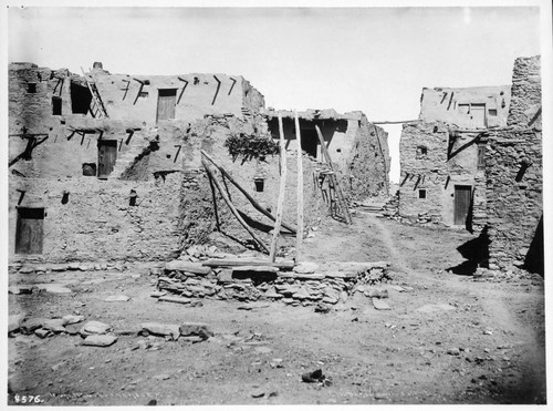 Hopi Indian Houses with an entrance to the Kiva in the foreground