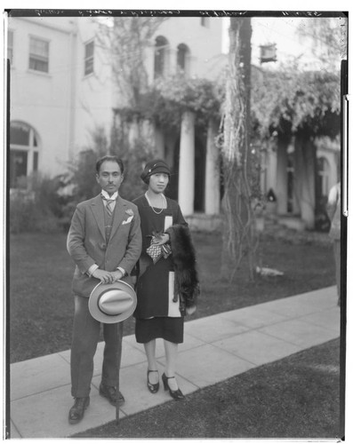 Japanese Prince and Princess, Vista Del Arroyo Hotel, 125 South Grand, Pasadena. November 20, 1925