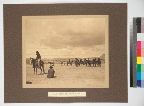 Meeting of the Clan. Navajo Indians at the entrance of the Canyon de Chelly, Northeastern Arizona