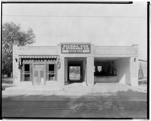 Sierra Van and Storage, 210 South Raymond, Pasadena. 1925