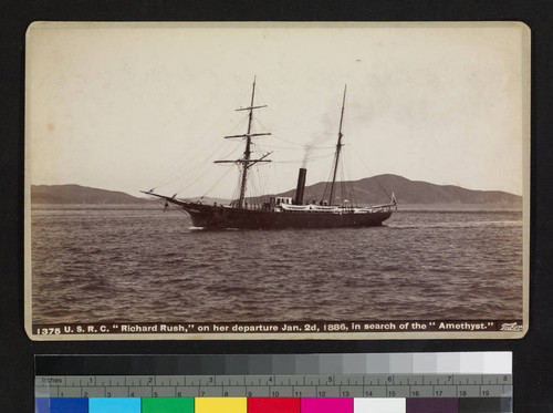 U.S.R.C. "Richard Rush" on her departure January 2nd, 1886, in search of the "Amethyst"