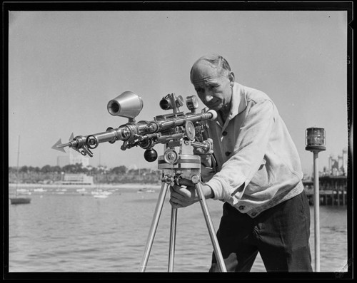 C.R. Klein of Santa Monica with a swordfish gun