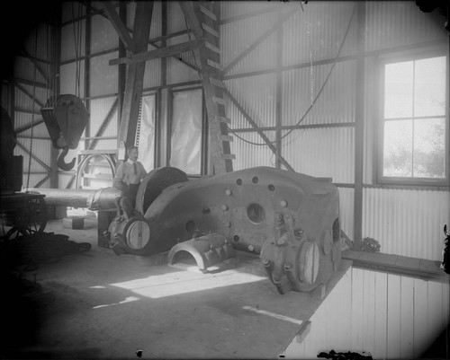 A portion of the mount for the 60-inch telescope at Mount Wilson Observatory's Pasadena workshop