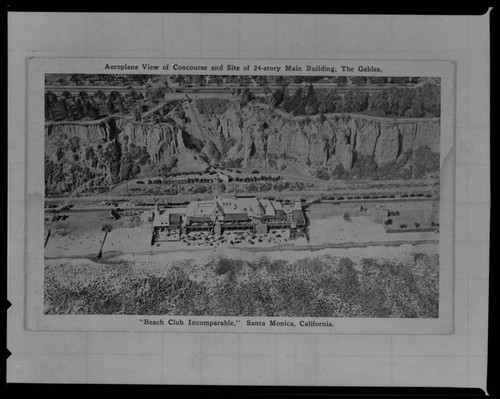 Aero plane view of Concourse and Site of the Gables, Santa Monica