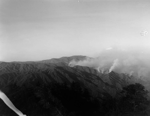 Forest fire in the west fork of the San Gabriel River