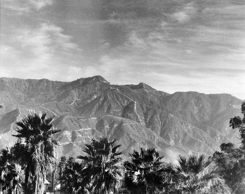 Mount Wilson as seen from a Pasadena rooftop