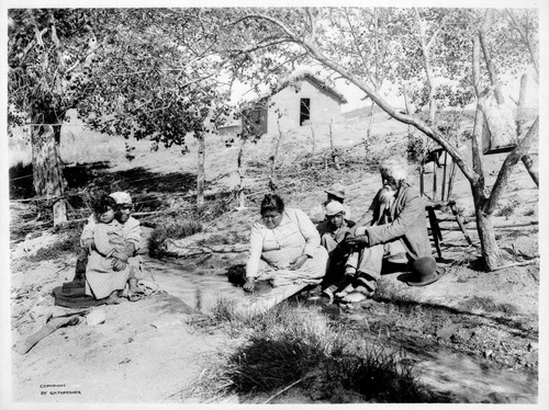 Mission Indian, Warner's Ranch. Women washing in hot springs