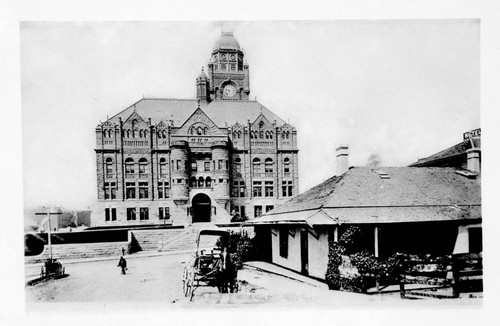 Bilderain Adobe & Court House, Temple and Buena Vista Streets, 1890