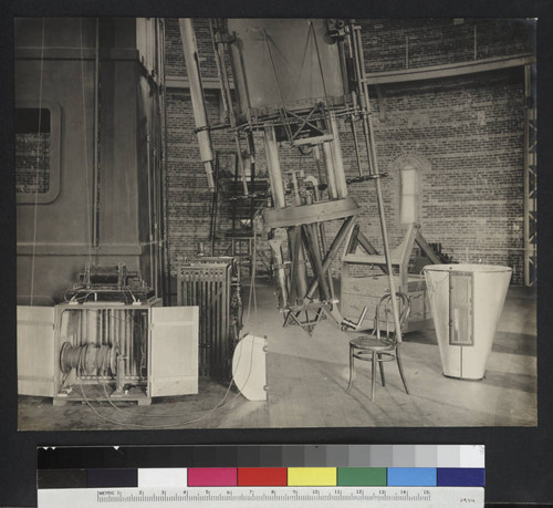 Astronomical instrument attached to 40-inch refracting telescope at Yerkes Observatory