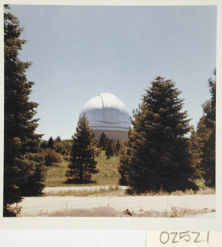 Color photograph of the 200-inch telescope dome, Palomar Observatory