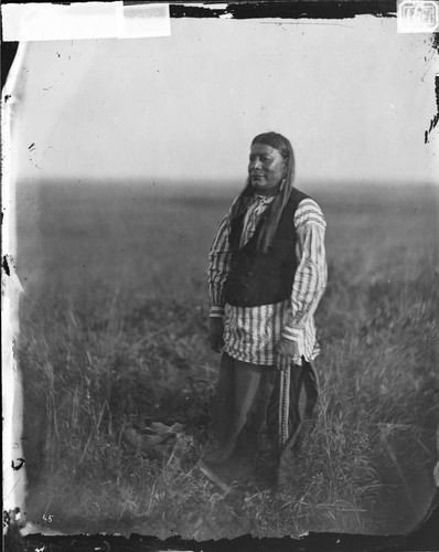 Cheevers, a Comanche sub-chief and delegate to the Grand Council of Okmulgee, Indian Territory. Shown near Fort Sill