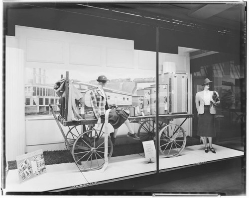 Hertels Department Store window display, 250 East Colorado, Pasadena. 1938