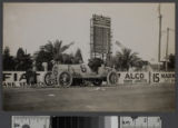 Road race car and scoreboard, Santa Monica