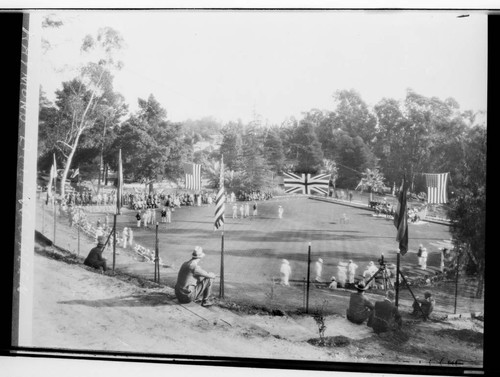 Lawn bowling championship match, Raymond Hotel, 1200 South Fair Oaks, Pasadena. 1928