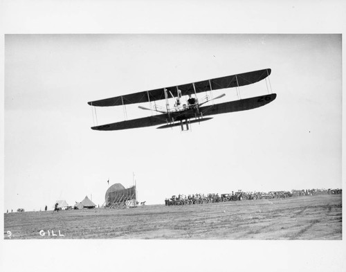 Gill in Wright Plane - Dominguez Field, 1912