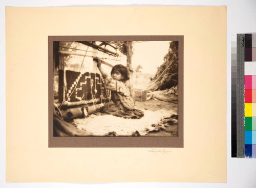 Navajo child blanket weaver