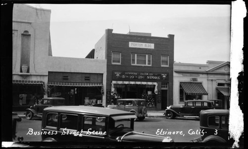 Business Street Scene, Elsinore, Calif