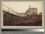 Riders on the Gravity Switchback "roller coaster" at the Arcadia Hotel, Santa Monica