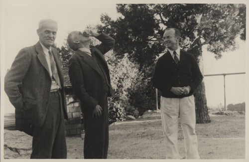 Walter Adams, Alfred Joy and Joseph Hickox at Mount Wilson Observatory