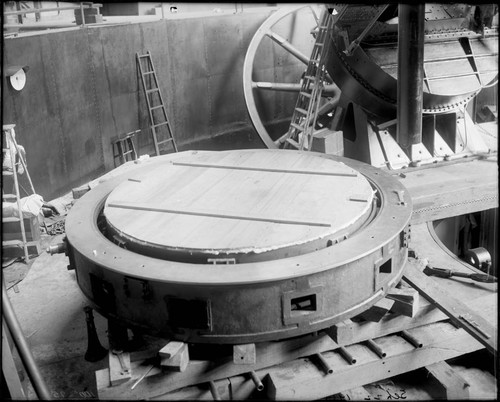 100-inch mirror in its cell, Mount Wilson Observatory