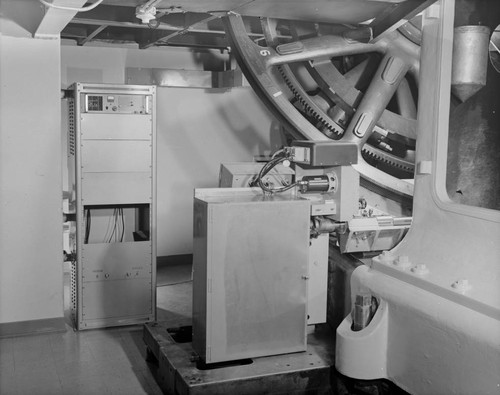 Right ascension drive assembly and control cabinet of the remodeled 60-inch telescope, Mount Wilson Observatory