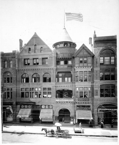 Y.M.C.A. building on Broadway near 2nd Street, Los Angeles. 1900