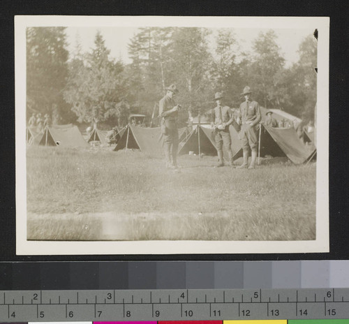 Soldiers with tents, alternate view