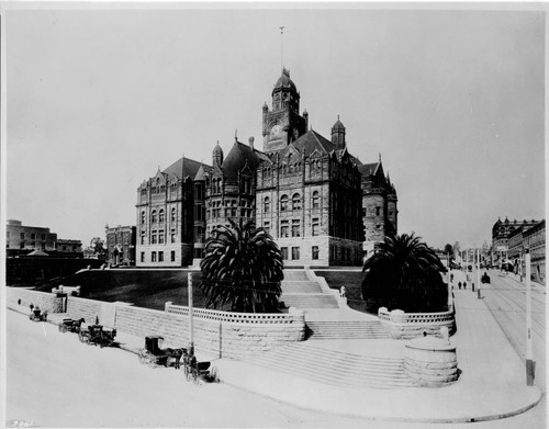 Los Angeles County Court House and Jail, Spring and Temple Streets, approximately 1904