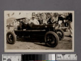 Pinky Richardson in car at Legion Ascot Speedway, Los Angeles