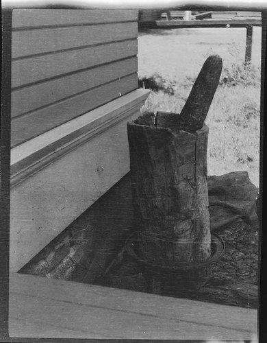 Wooden mortar, Banning, California