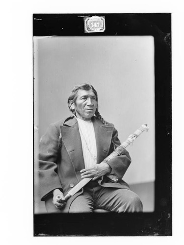 Portrait of Wasigwanabi, member of Chippewa/Ojibwe Delegation to Washington D.C., ca. 1880